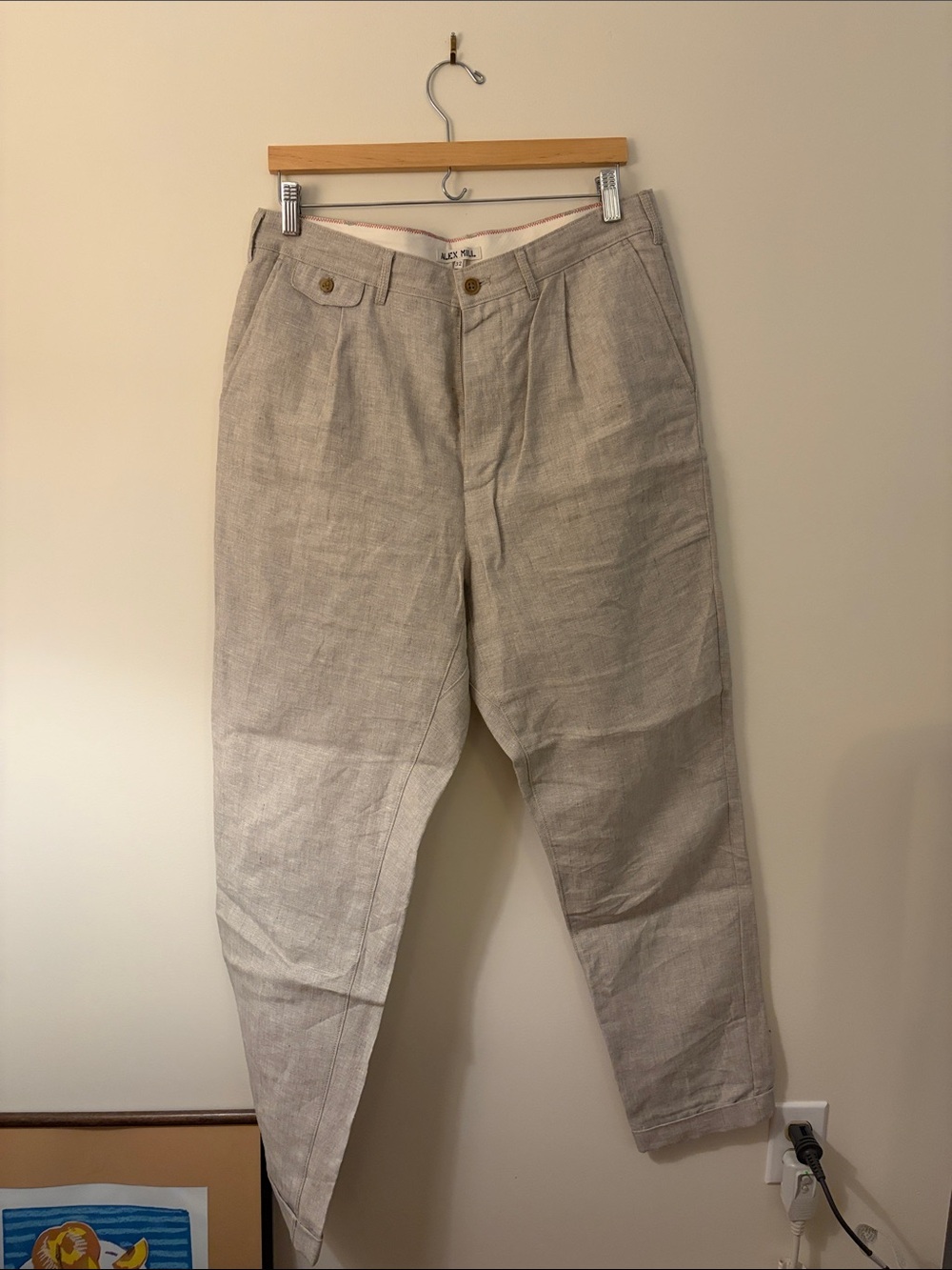 Alex Mill Pleated Pants in Flax Linen